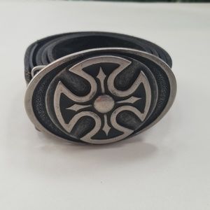 Levi's Brown Black Distressed Leather Belt